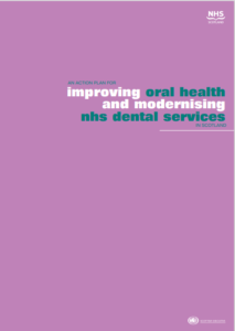 Improving oral Health and Modernising NHS Dental Services in Scotland action plan