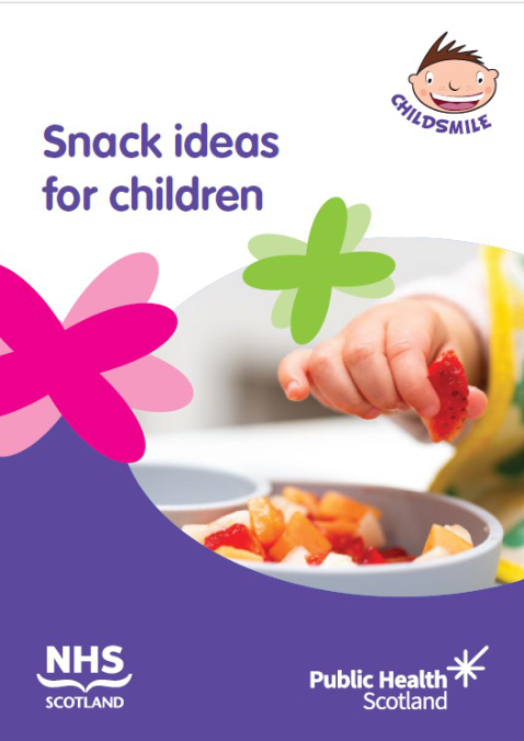 Snack Ideas for Children booklet front cover